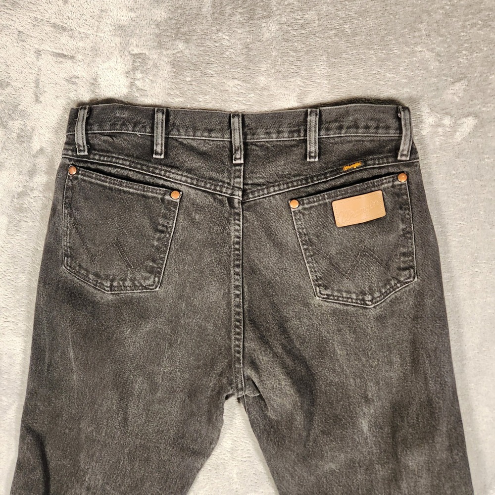 Wrangler Cowboy Cut Jeans Mens 35x32 Black Excellent 13MWZ Straight Leg Denim - Picture 9 of 11